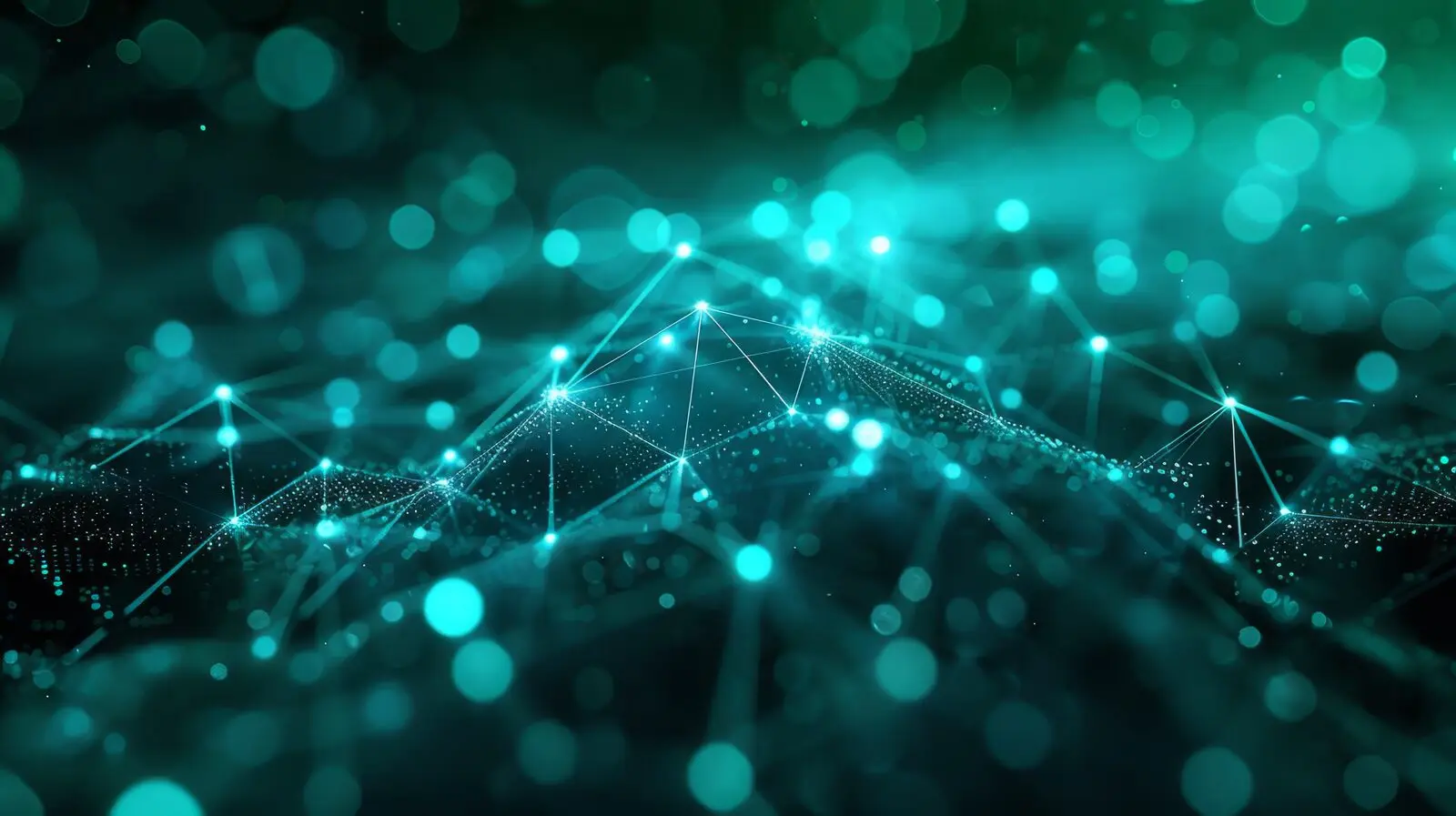 Abstract digital network visualization representing the complex data foundations that cause AI projects to fail
