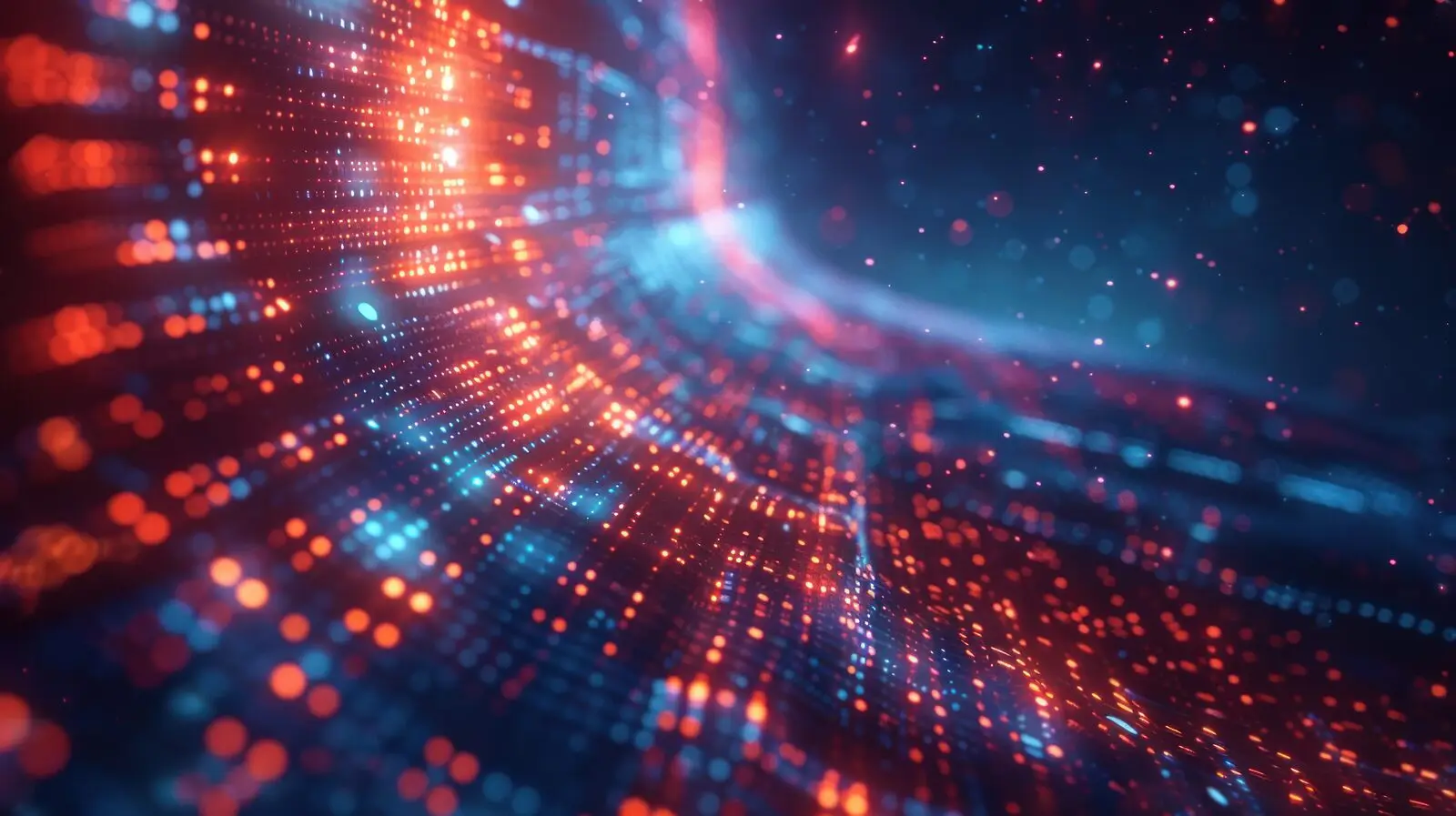 Digital transformation data flow visualization showing the hybrid approach to technology adoption