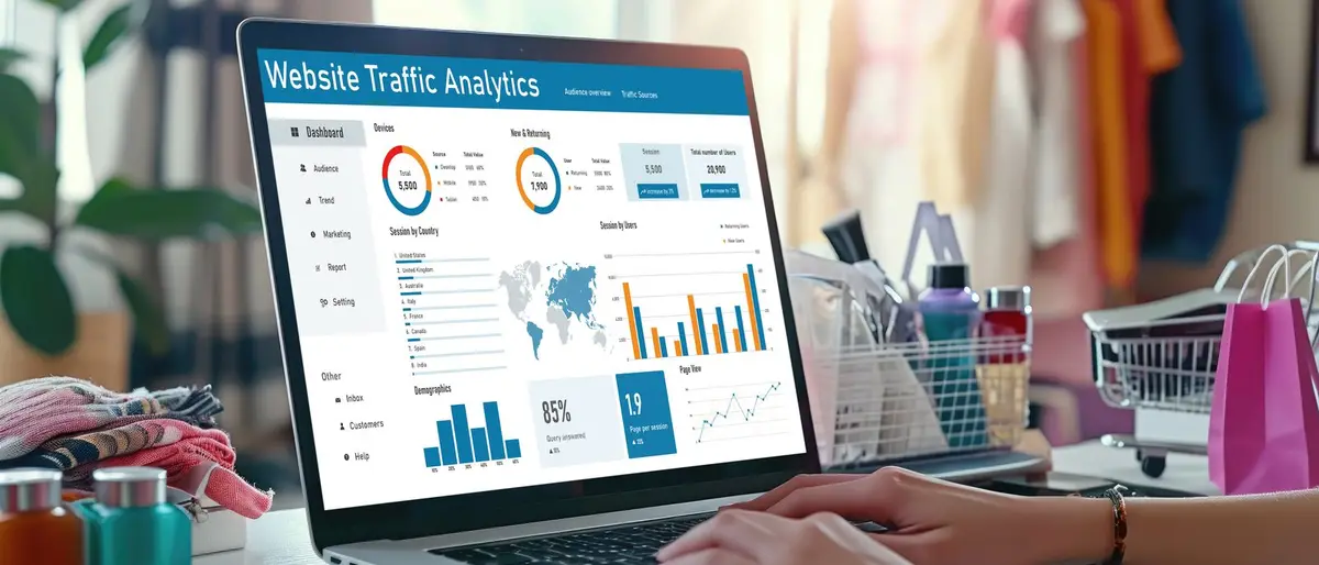 Ecommerce analytics dashboard showing conversion metrics and online store performance data