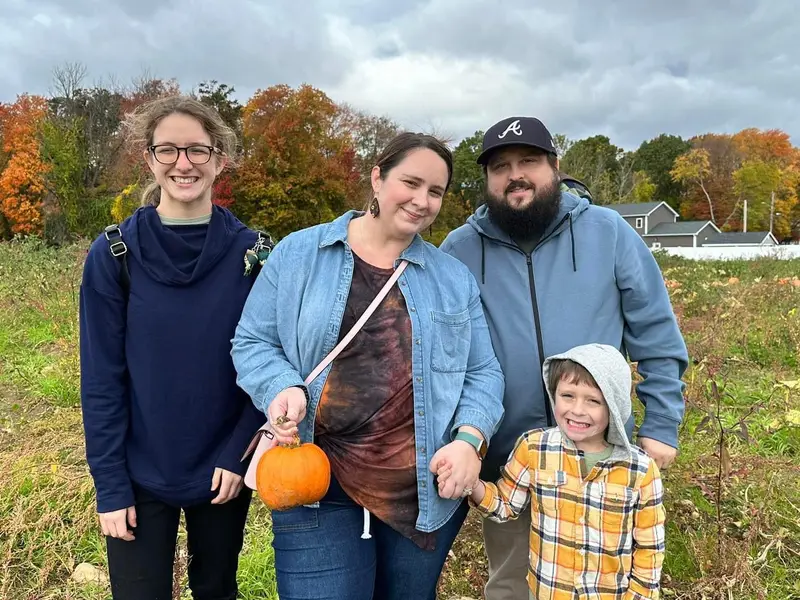 The Buff family at a fall pumpkin patch