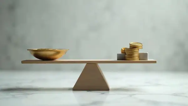Balance scale representing the decision between fractional and full-time CTO