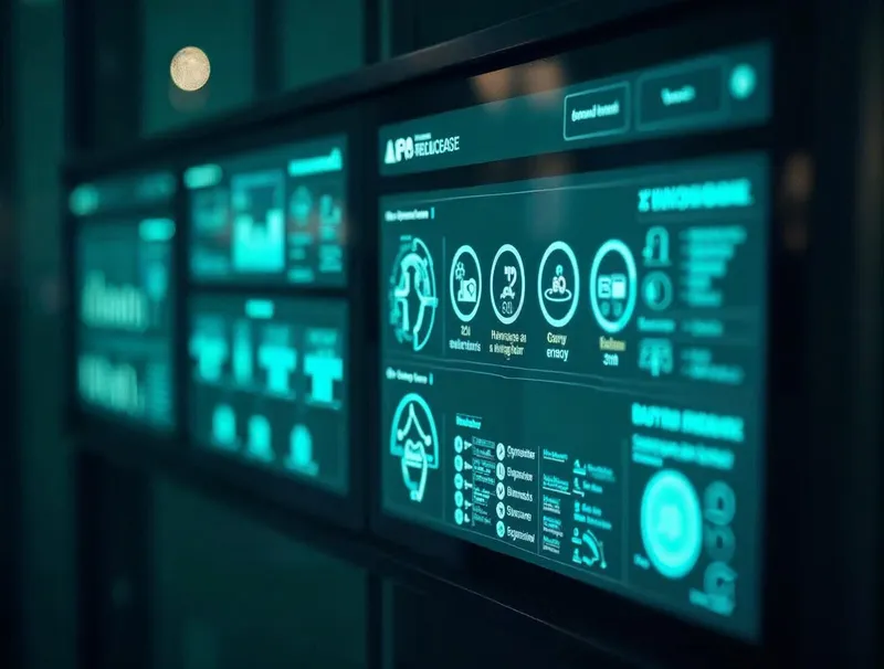 AI-powered smart building automation control panel displaying data analytics and operational metrics for Orlando businesses