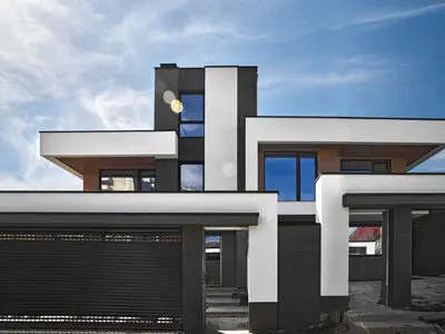 Modern house exterior representing real estate technology
