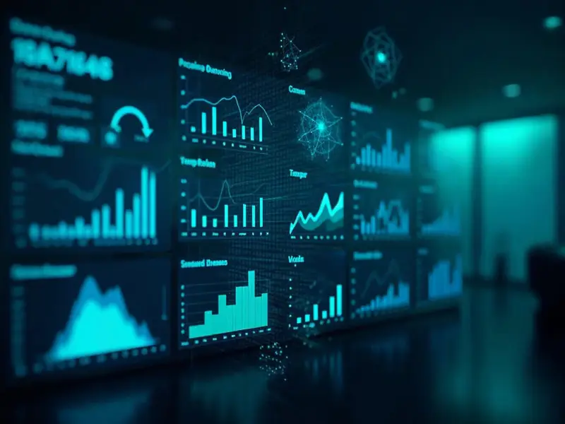 AI-powered data visualization dashboard displaying business analytics and automation metrics for Tampa financial services companies