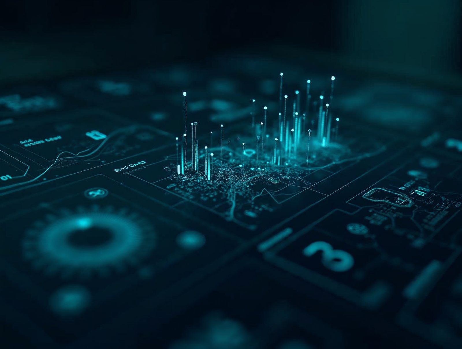 AI automation dashboard displaying business analytics, workflow optimization metrics, and neural network visualizations