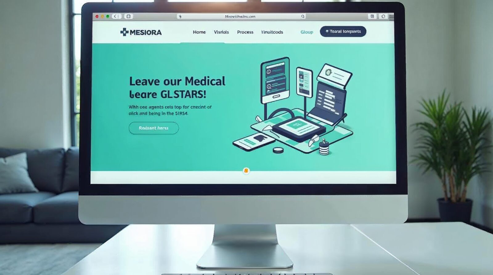 Healthcare technology platform for medical leave certification displayed on a modern monitor