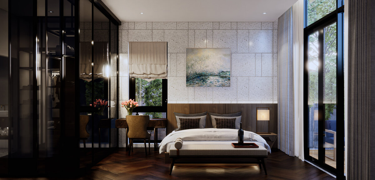 Modern luxury hotel room interior representing hospitality industry digital transformation
