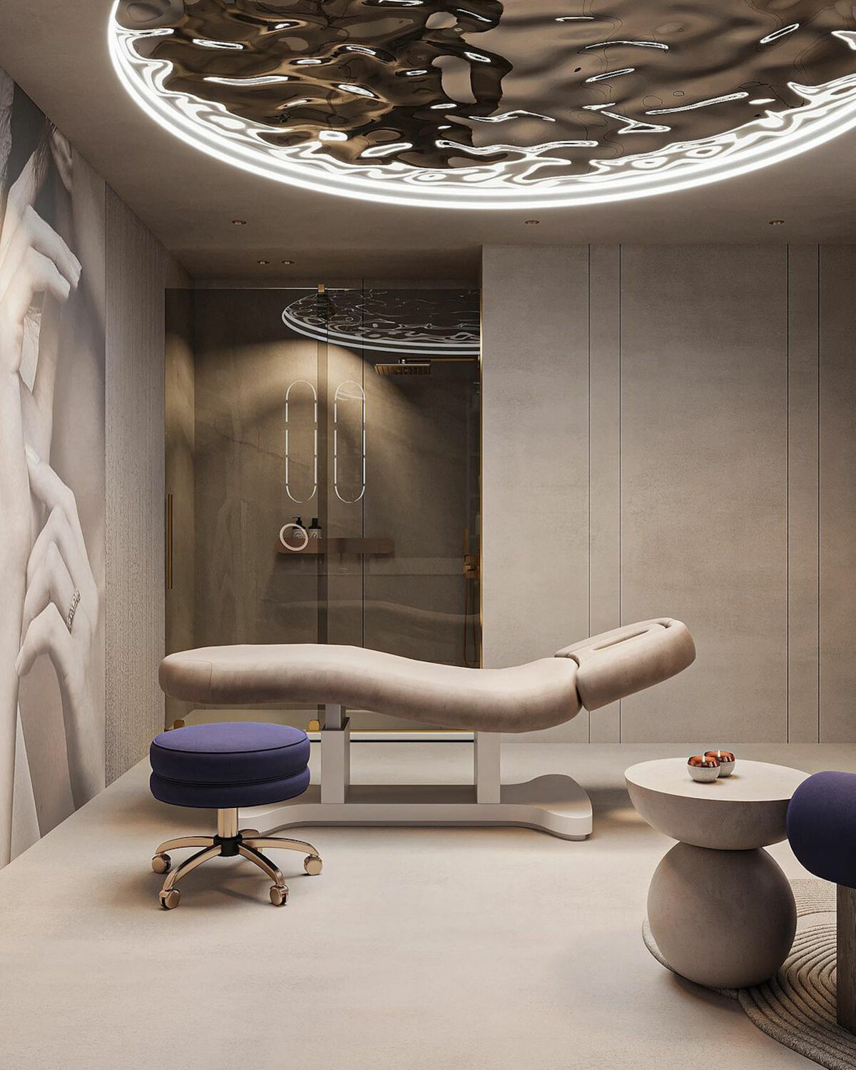Clean luxury aesthetic clinic interior design for medical spa technology integration