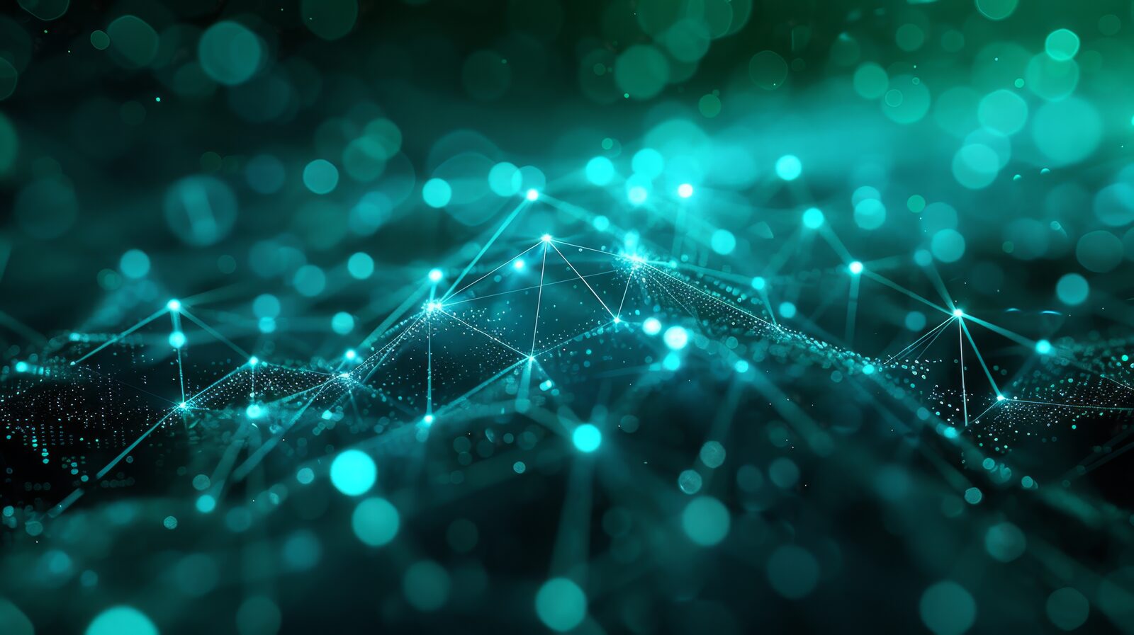 Abstract digital network visualization representing the complex data foundations that cause AI projects to fail