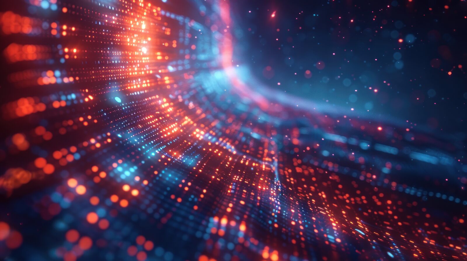 Digital transformation data flow visualization showing the hybrid approach to technology adoption