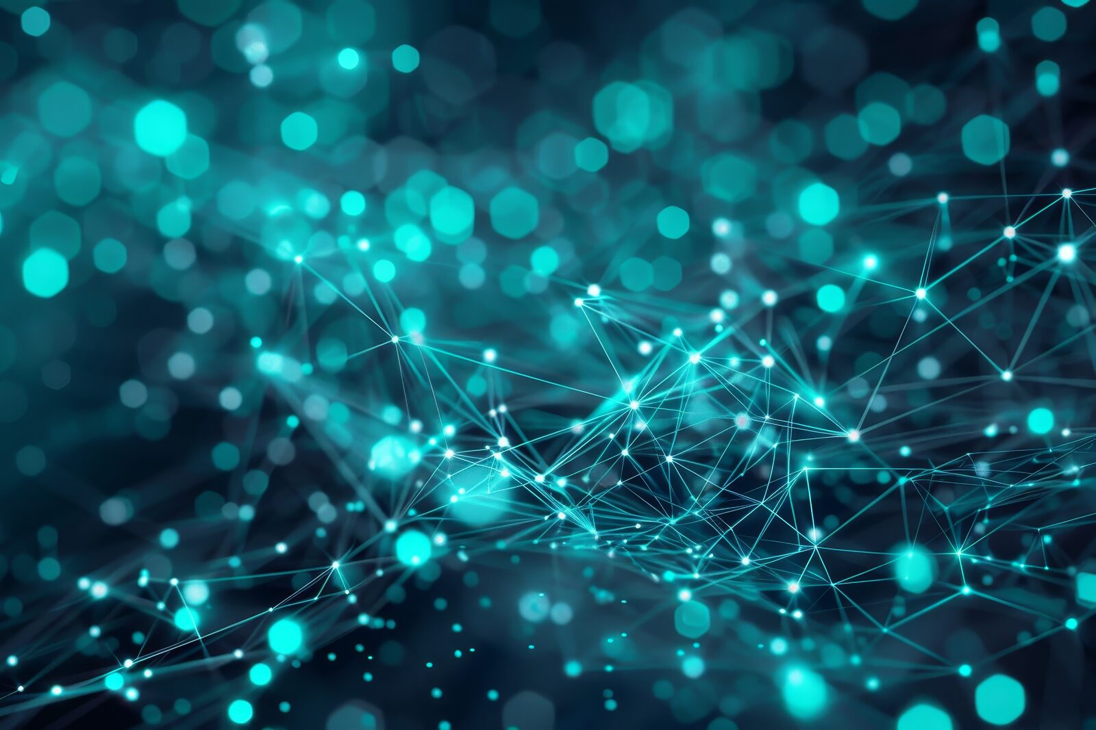 Interconnected network nodes representing collaboration between fractional CTO and agency teams